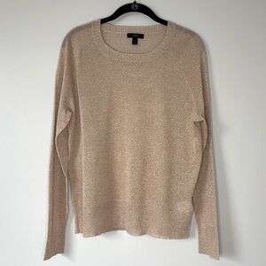 •NWOT• J.Crew Tan Sparkle Crew Neck Sweater